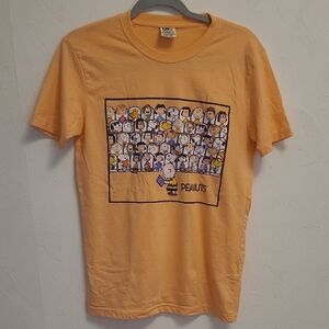 Peanuts Orange Short Sleeve Tee with Character Graphic